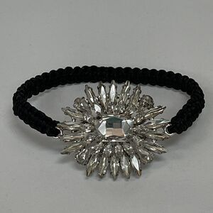 Chico's Black Stretch Cord Rhinestone Women's Fashion Bracelet NWOT